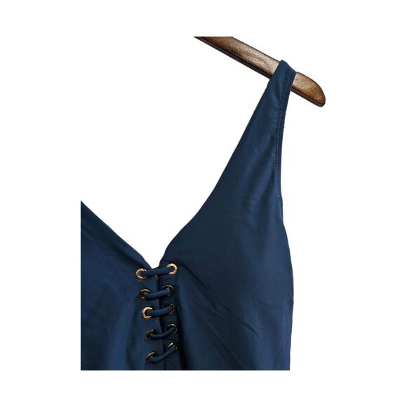 BCBGMaxAzria one piece swimsuit grey blue NWT - Picture 4 of 9